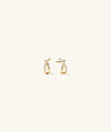 Pavé Diamond X Studs: Handcrafted 14k gold earrings with pavé diamonds, featuring an elegant tubular overlap design inspired by the XO symbol.